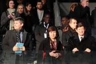 Carole Delga, nouvelle présidente de région Languedoc-Roussillon Midi-Pyrénées, était présente à l'inauguration, aux côtés du ministre des Sports Patrick Kanner, (à droite)